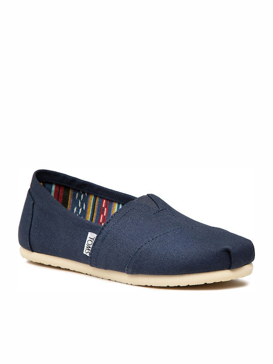 Classic Alpargatas Women's Fabric Espadrilles Navy Blue