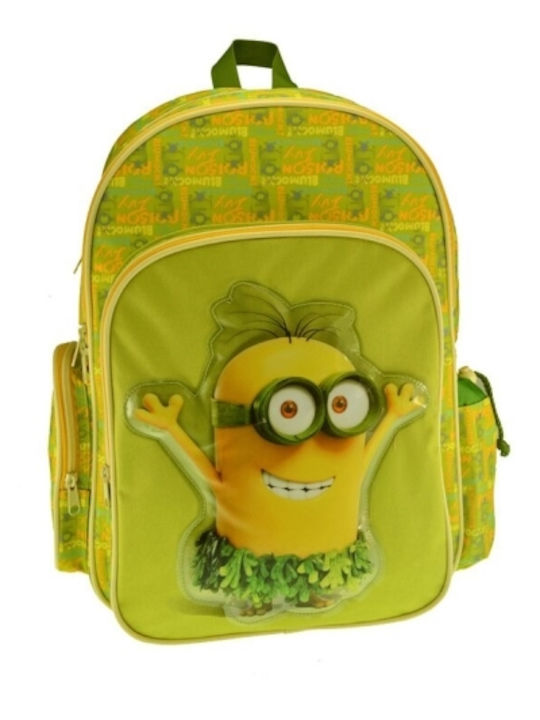 Graffiti Au Natural Minions School Bag Backpack Kindergarten in Green color