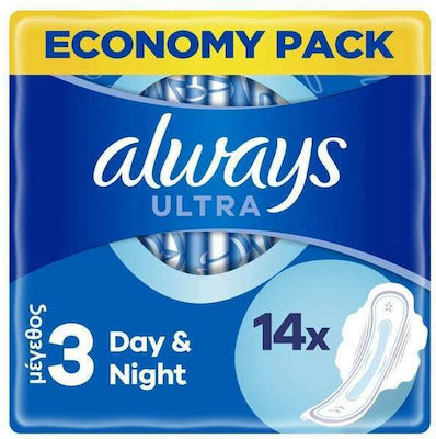 Always Ultra Day & Night Hygienepads mit Flügeln Nacht Größe 3 14Stück