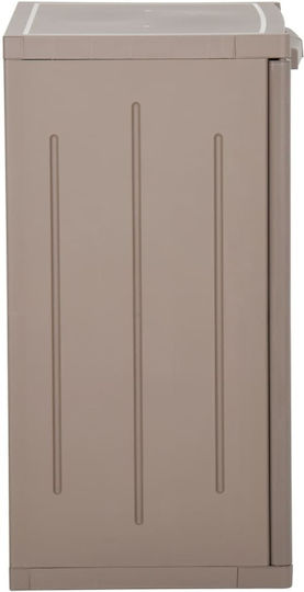 Double Door Wardrobe Plastic with 2 Shelves Brown 65x45x88cm