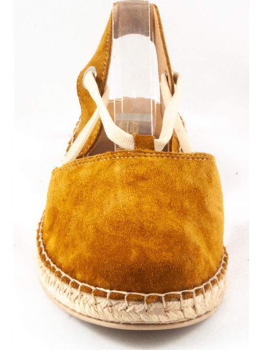 Women's Leather Espadrilles Tabac Brown