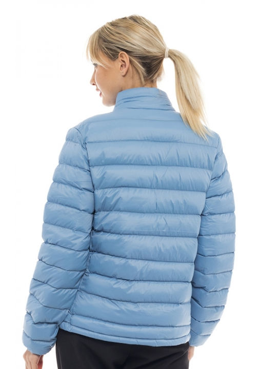 Biston Women's Short Puffer Jacket for Winter Light Blue