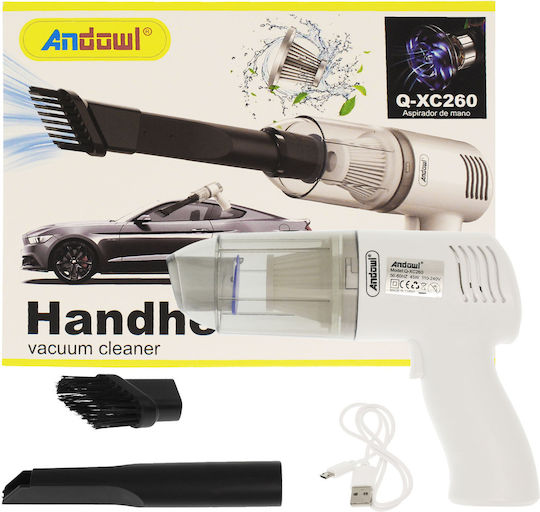 Andowl Car Handheld Vacuum Rechargeable 12V White