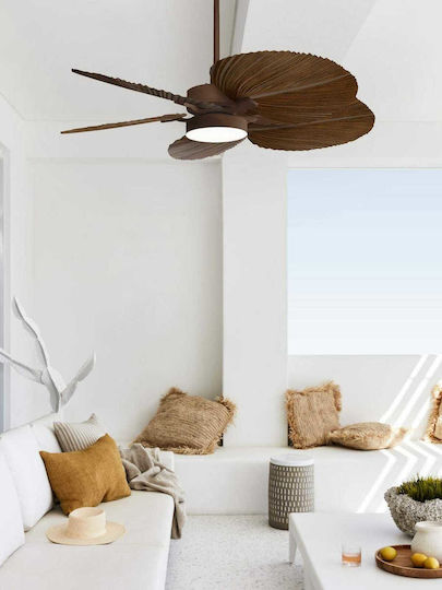 Lucci Air Bali Ανεμιστήρας Οροφής 132cm με Φως Dark Timber