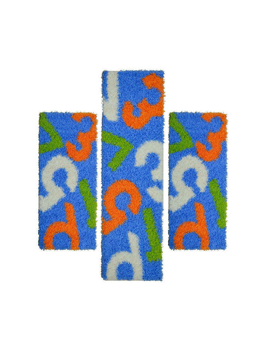 Sprintzio Shaggy Bedroom Rugs Set Blue 1138 3pcs