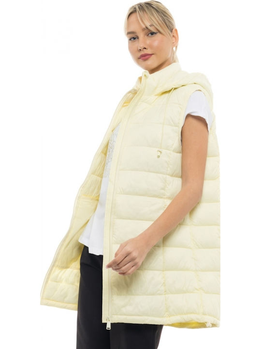 Women's Long Puffer Jacket for Winter Yellow