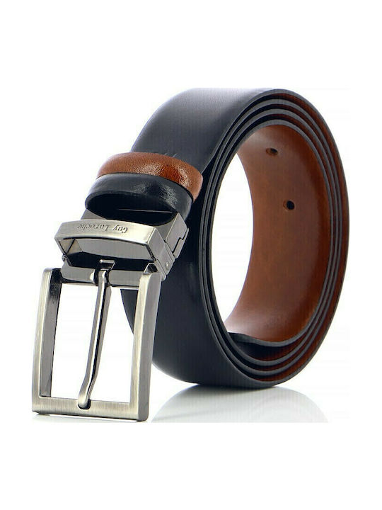Men's Belt Leather Double Sided Black / Taba
