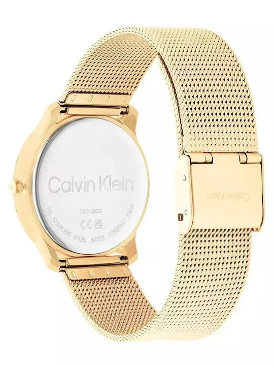 Calvin Klein Иконичен Дамски Часовник 35мм Кварцов със Златна Метална Верижка
