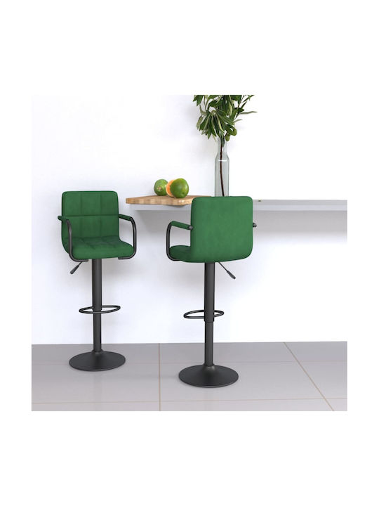 Stool Bar with Back & Adjustable Height Dark green 2pcs 48x47x90-111cm