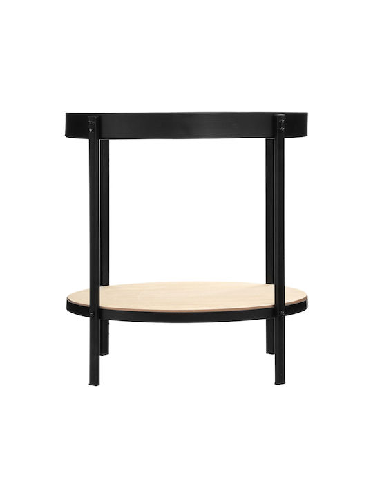Round Side Table A-s Meca Glass Black 51x51x49 cm
