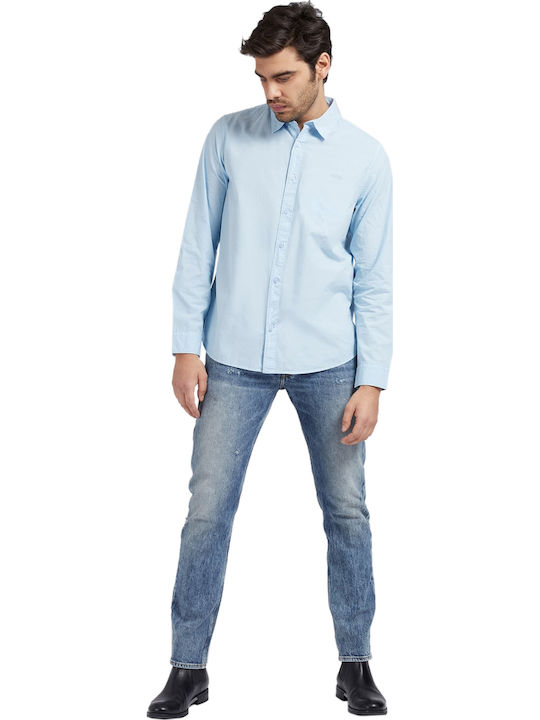 Sunset Long-sleeved Cotton Shirt Airway Blue