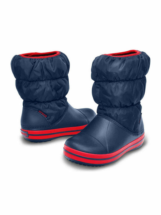Winter Puff Anatomical Kids Snow Boots Navy Blue