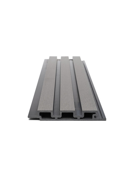 3D Wall Panels From Plastic Screw-On Light Gray With Gray Slats 290x17.65cm
