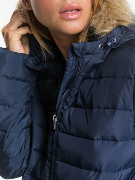 Rock Peak Women's Long Puffer Jacket Waterproof for Winter with Hood INDIGO