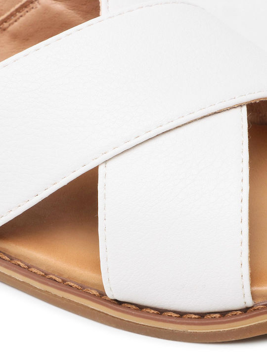 Flache Sandalen für Damen in Weiß Farbe
