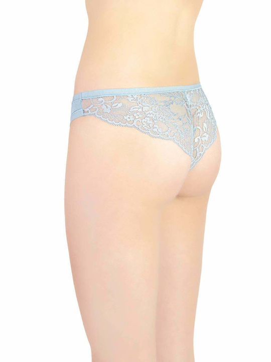 Elite Form Cotton Women's Brazil with Lace Light Blue