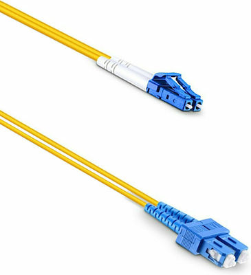 De Tech Fiber Optic Cable LC-SC 3m Yellow 1pcs