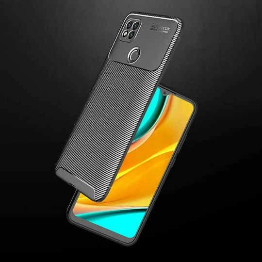 Ancus AutoFocus Carbon Fiber Back Cover Σιλικόνης Μαύρο (Redmi 9C)
