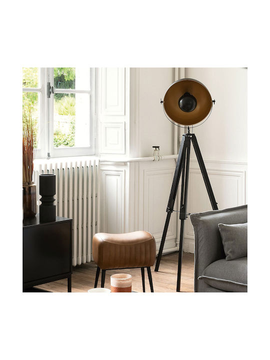 Atmosphera Lahti Vintage Floor Lamp H156.5xL65cm With Lamp Bulb Base E27 Black