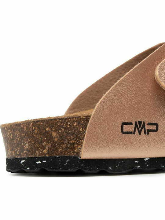 Mymosa Cipria Flache Sandalen für Damen Rosa Gold
