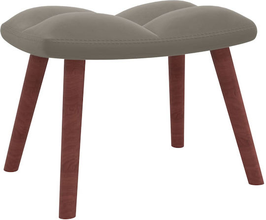 Schaukelstuhl mit Fußhocker Samt Light Grey 61x78x98cm