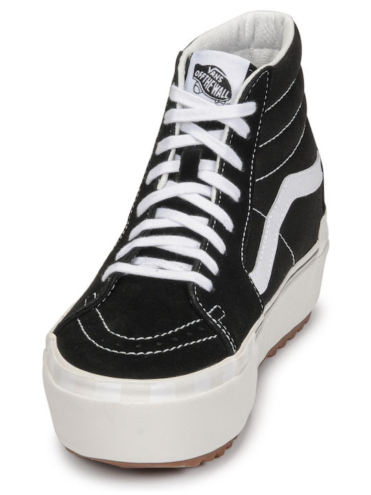 SK8 Hi Stacked Γυναικεία Flatforms Μποτάκια Μαύρα