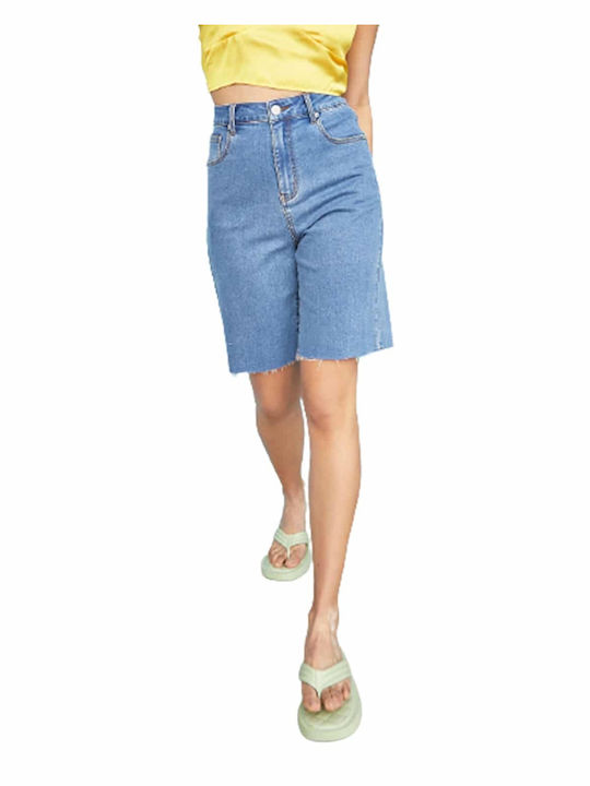 Glamorous Damen Bermuda Jean Blau