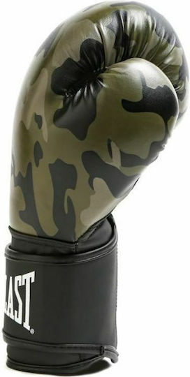 Everlast Spark Γάντια Πυγμαχίας από Συνθετικό Δέρμα για Αγώνα Πράσινα Camo
