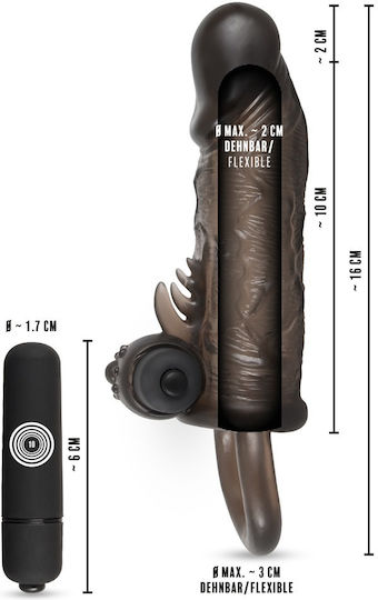 Rebel Extension Slim Fit Penis-Verlängerung mit Vibration Graue 16cm