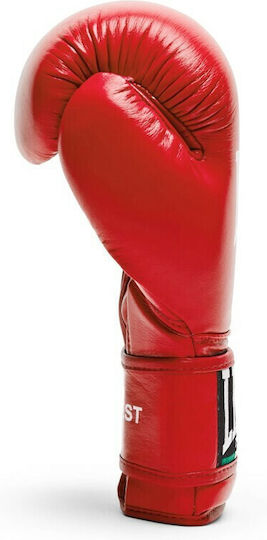 Leone Contest Boxing Gloves made of Synthetic Leather for Match Red