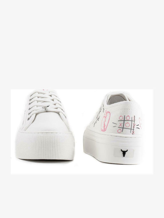 Rhea Damen Flatforms Sneakers Weiß