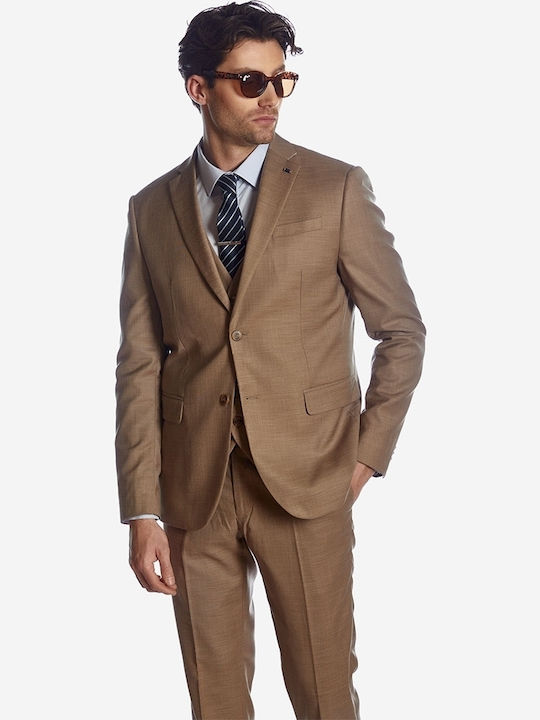 Sommer Herrenanzug mit Weste Beige