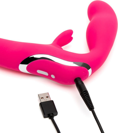 Happy Rabbit Strapless Strap On Strapless Strap On με Dildo με Δόνηση σε Ροζ Χρώμα