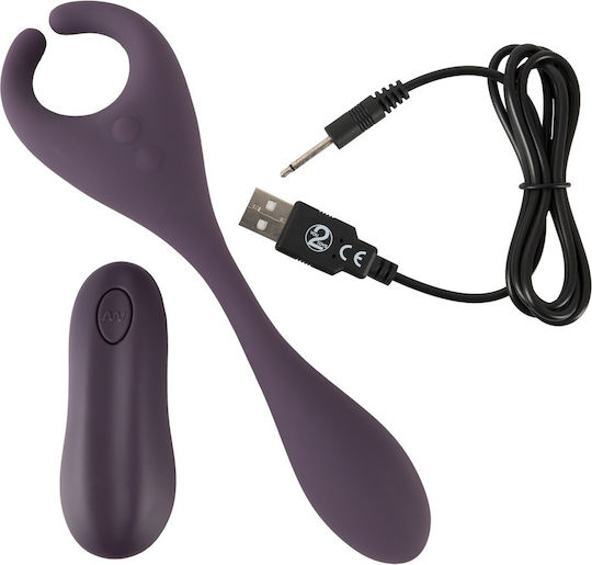Couples Choice Double Vibrator with Remote Control Remote Controlled Couple's Vibrator 18.5cm Purple