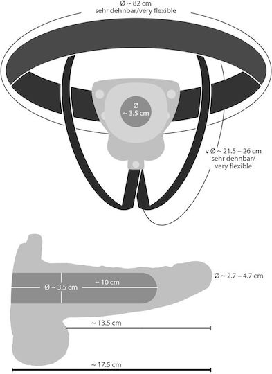 You2Toys Vibrating Strap-on Sleeve Harness with Dildo and Vibration in Black Color