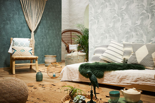 Tapete New Walls Vinyl Grün L1000xB53cm Waschbar 373964