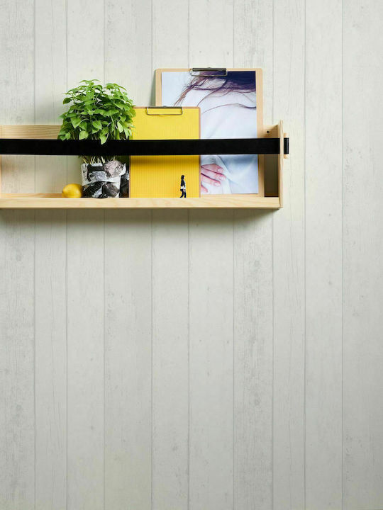Tapete Black White Wood Stone Vinyl Beige L1000xB53cm Waschbar 855046