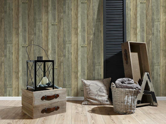 Tapet de Perete 1000x53cm Wood And Stone Bej