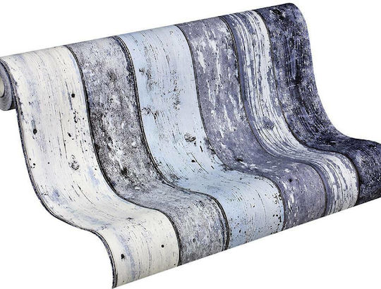 Тапет за Стена Wood Stone Винил Син 1000x53см Миеща се Тапет за Стена Wood Stone Винил Син 1000x53см Миеща се