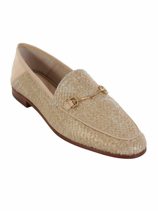 Sam Edelman Leather Women's Loafers in Beige Color