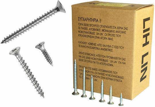 Lih Lin MDF Screw Phillips Galvanized with Diameter M5 and Length 45mm 500pcs