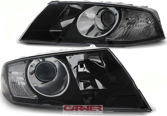 Tuning-Tec Front Lights for Skoda Octavia Black 2004-2008 2pcs
