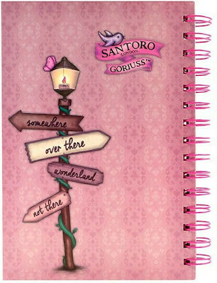 Santoro Spiral Notebook Ruled 200 Sheets Purple 1pcs