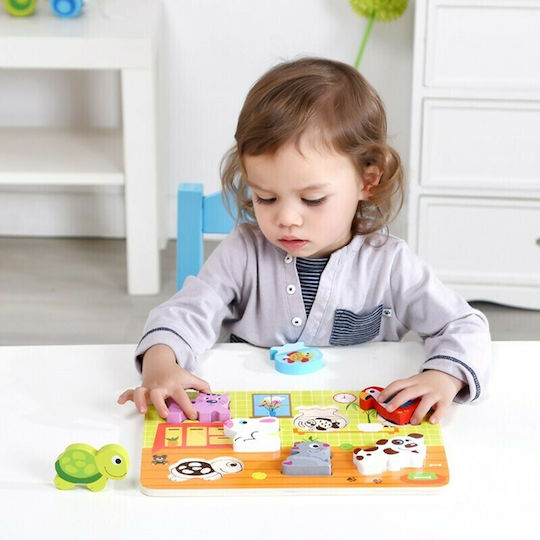 Wooden Kids Peg Puzzle Pets Pets for 1+ Years 7pcs Tooky Toys