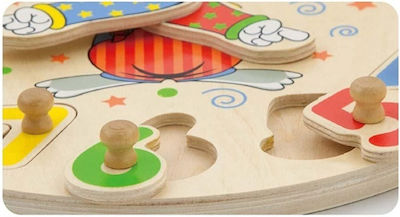 Wooden Kids Peg Puzzle Ρολόι Αριθμών for 3++ Years 12pcs Viga Toys