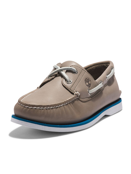Classic Boat 2-Eye Men's Leather Boat Shoes Gray