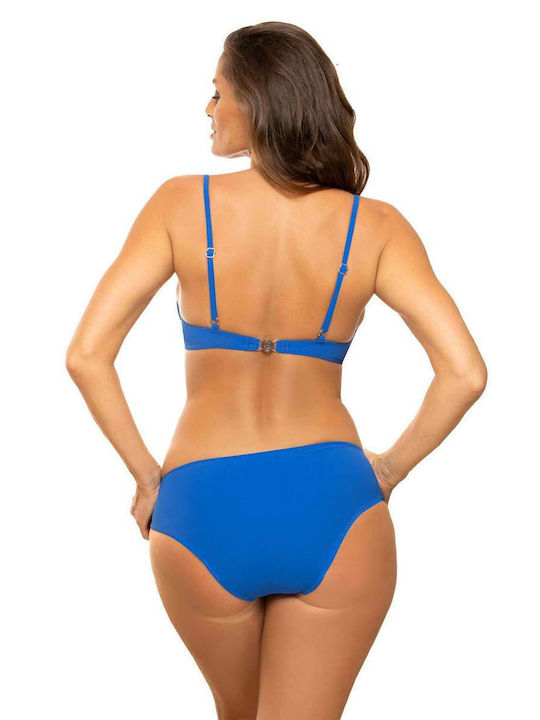 Marko Padded Bikini Set Bra & Slip Bottom Tejlor with Detachable Straps Royal Blue