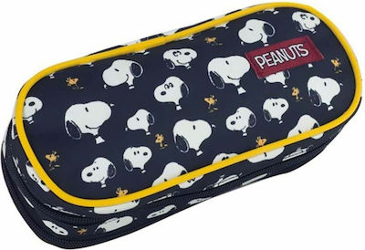 Back Me Up Peanuts Pencil Case Barrel with 2 Compartments Blue