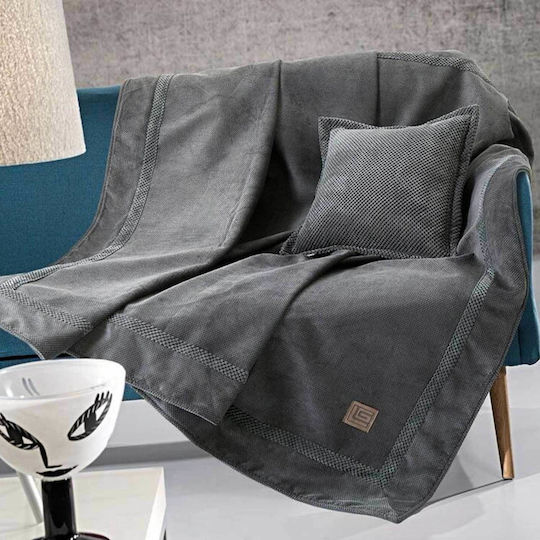 Guy Laroche Dekorativer Kissenbezug Rubicon Fleece Graue 42x42cm