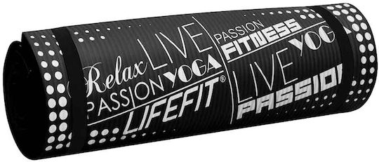Lifefit Exclusive Στρώμα Γυμναστικής Pilates Μαύρο (180x58x1.5cm)